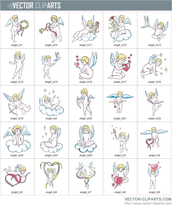 Little Angel Boys and Cupids - professional vinyl-ready vector clipart package