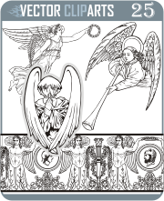 Angel Decorations & Vignettes - professional vinyl-ready vector clipart package