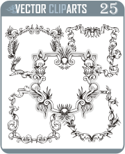 Artistic Frames/Wreaths - professional vinyl-ready vector clipart package