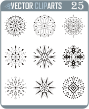 Artistic Snowflakes Clipart - vinyl-ready vector clipart package
