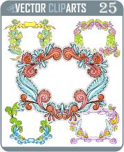 Artistic Color Decorative Wreaths - professional vinyl-ready vector clipart package