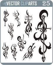 Blade Tattoo Designs II - professional vinyl-ready vector clipart package