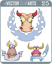 Bull Template Cartoons - professional vinyl-ready vector clipart package