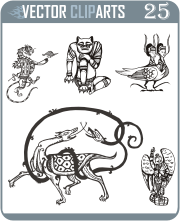 Chinese Mythic Deities - professional vinyl-ready vector clipart package