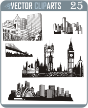 City Skylines & Sights - professional vinyl-ready vector clipart package