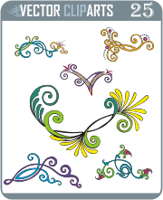 Color Oriental Pinstripes - vinyl-ready vector clipart package