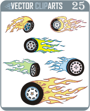 Color Wheel Flames - vinyl-ready vector clipart package