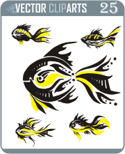 Simple Fish Designs - vinyl-ready vector clipart package