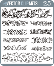 Floral Ornamental Border Lines II - professional vinyl-ready vector clipart package