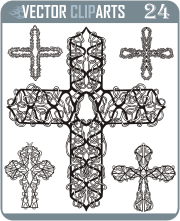Twisted Knot Crosses - vinyl-ready vector clipart package