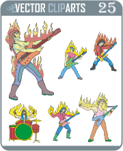 Musicians Flame Designs - vinyl-ready vector clipart package
