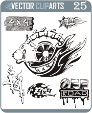 Miscellaneous Off-Road 4x4 Clipart - vinyl-ready vector clipart package