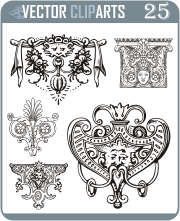 Old-Time Decorative Vignettes - vinyl-ready vector clipart package