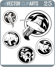 Round Animal Designs III - vinyl-ready vector clipart package