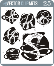 Round Snake Knot Designs - vinyl-ready vector clipart package