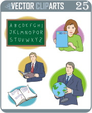 Color School Clipart IV - professional vinyl-ready vector clipart package