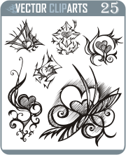 Simple Heart Tattoos - professional vinyl-ready vector clipart package