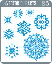 Simple Snowflakes Clipart I - vinyl-ready vector clipart package