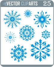 Simple Snowflakes Clipart II - professional vinyl-ready vector clipart package