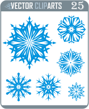 Simple Snowflakes Clipart V - professional vinyl-ready vector clipart package