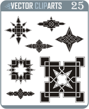 Symmetrical Geometrical Patterns - professional vinyl-ready vector clipart package