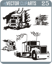Truck Flames III - professional vinyl-ready vector clipart package